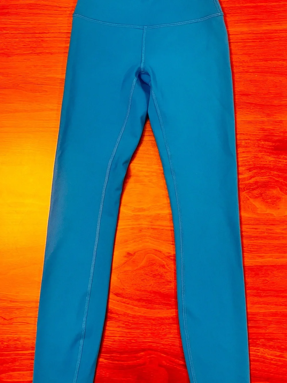 lululemon athletica Bright Blue High-Rise Leggings with Pink Side Logo